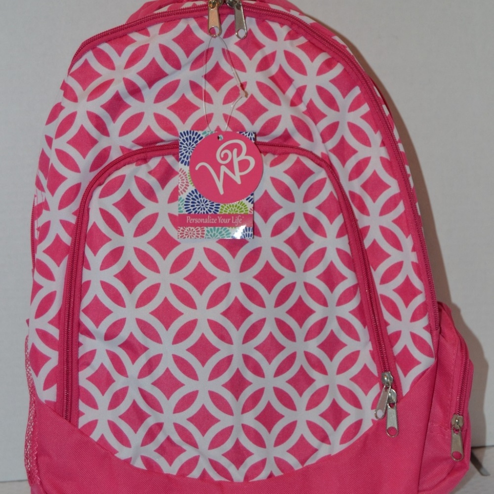 Girl's Pink White Sadie Backpack Bookbag NEW